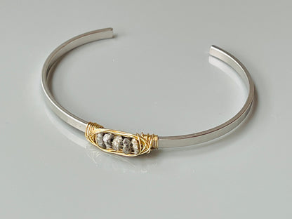 Handmade Organic Raw Diamond Cuff Bracelet