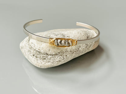 Handmade Organic Raw Diamond Cuff Bracelet
