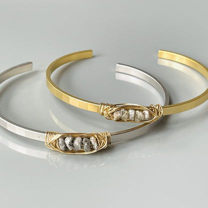 Handmade Organic Raw Diamond Cuff Bracelet