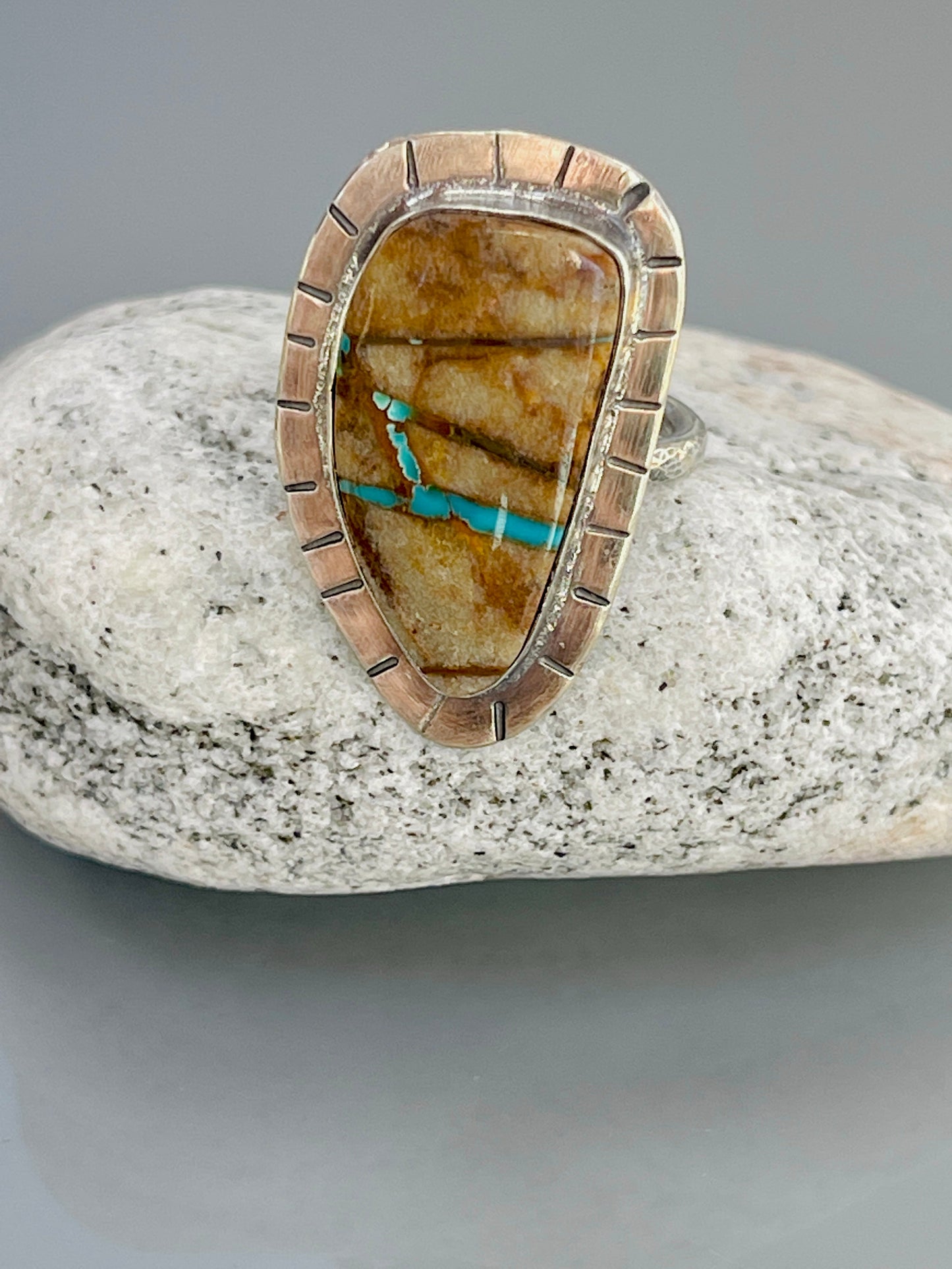 One of a Kind Royston Turquoise Ribbon Ring
