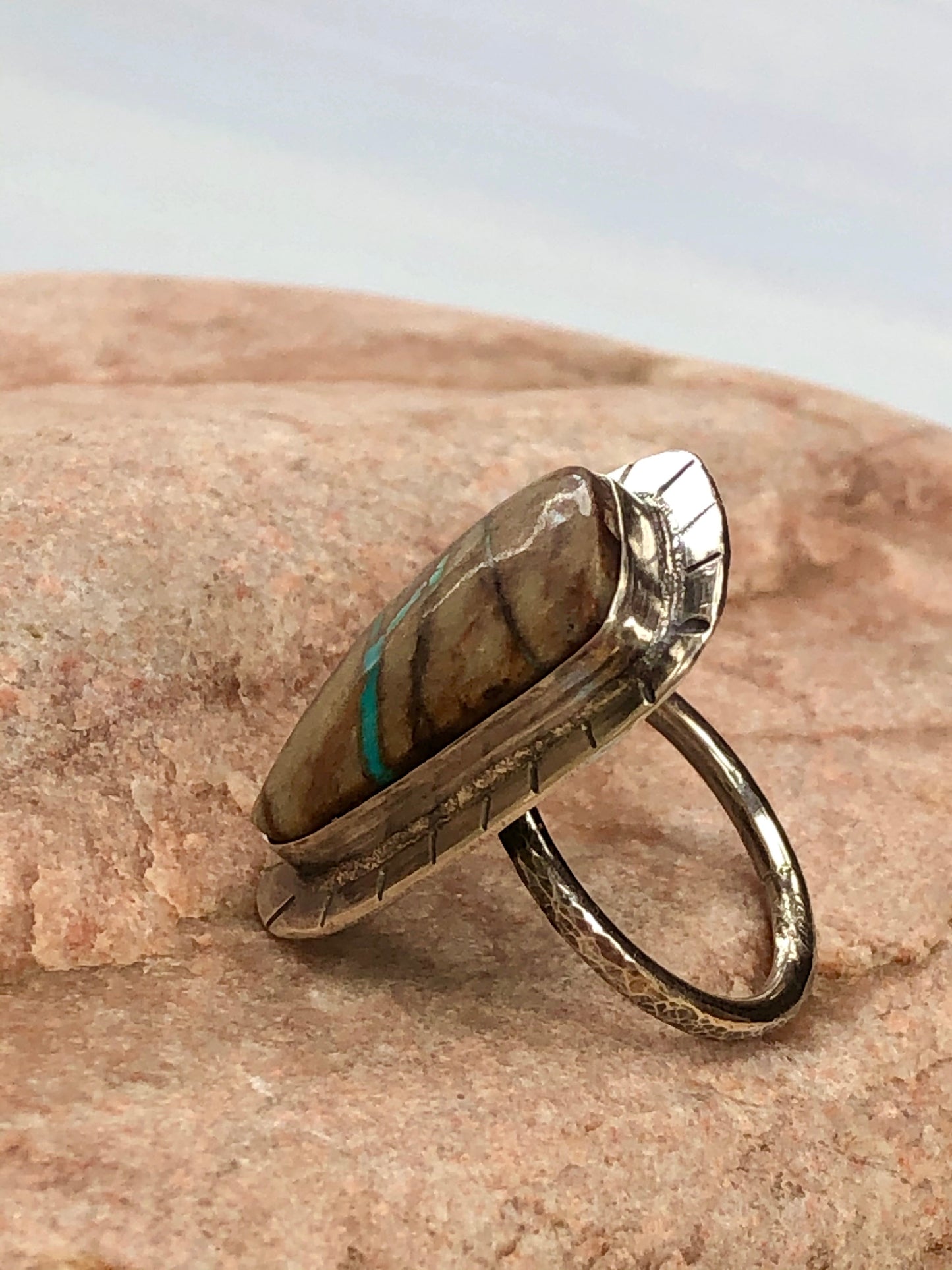 One of a Kind Royston Turquoise Ribbon Ring