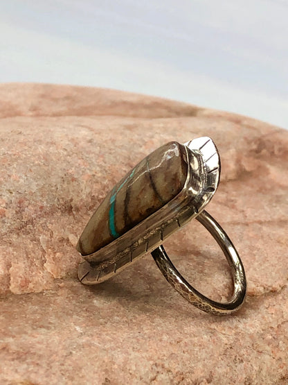 One of a Kind Royston Turquoise Ribbon Ring