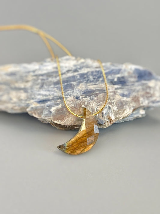 Labradorite Crescent Moon Necklace