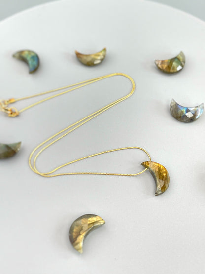 Labradorite Crescent Moon Necklace
