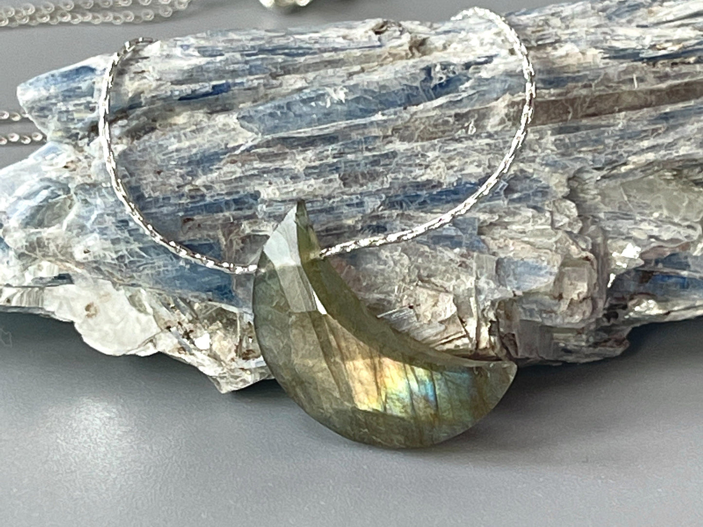 Labradorite Crescent Moon Necklace