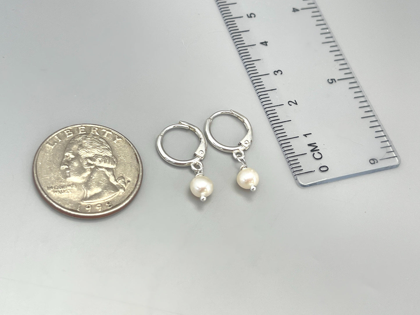 Handmade Sterling Silver Vegan Pearl Drop Earrings