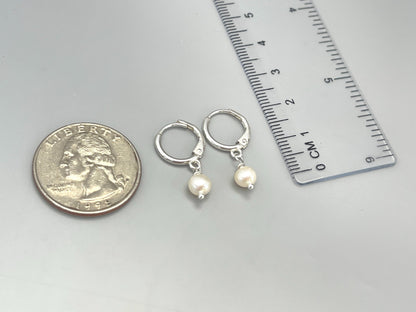 Handmade Sterling Silver Vegan Pearl Drop Earrings