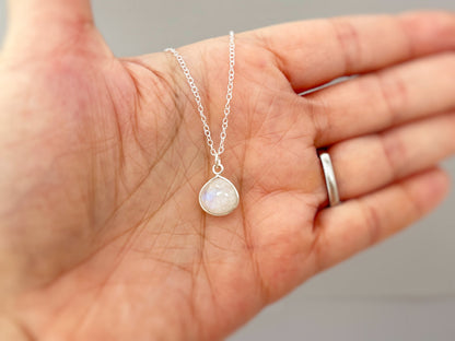 Dainty Sterling Silver Moonstone Necklace