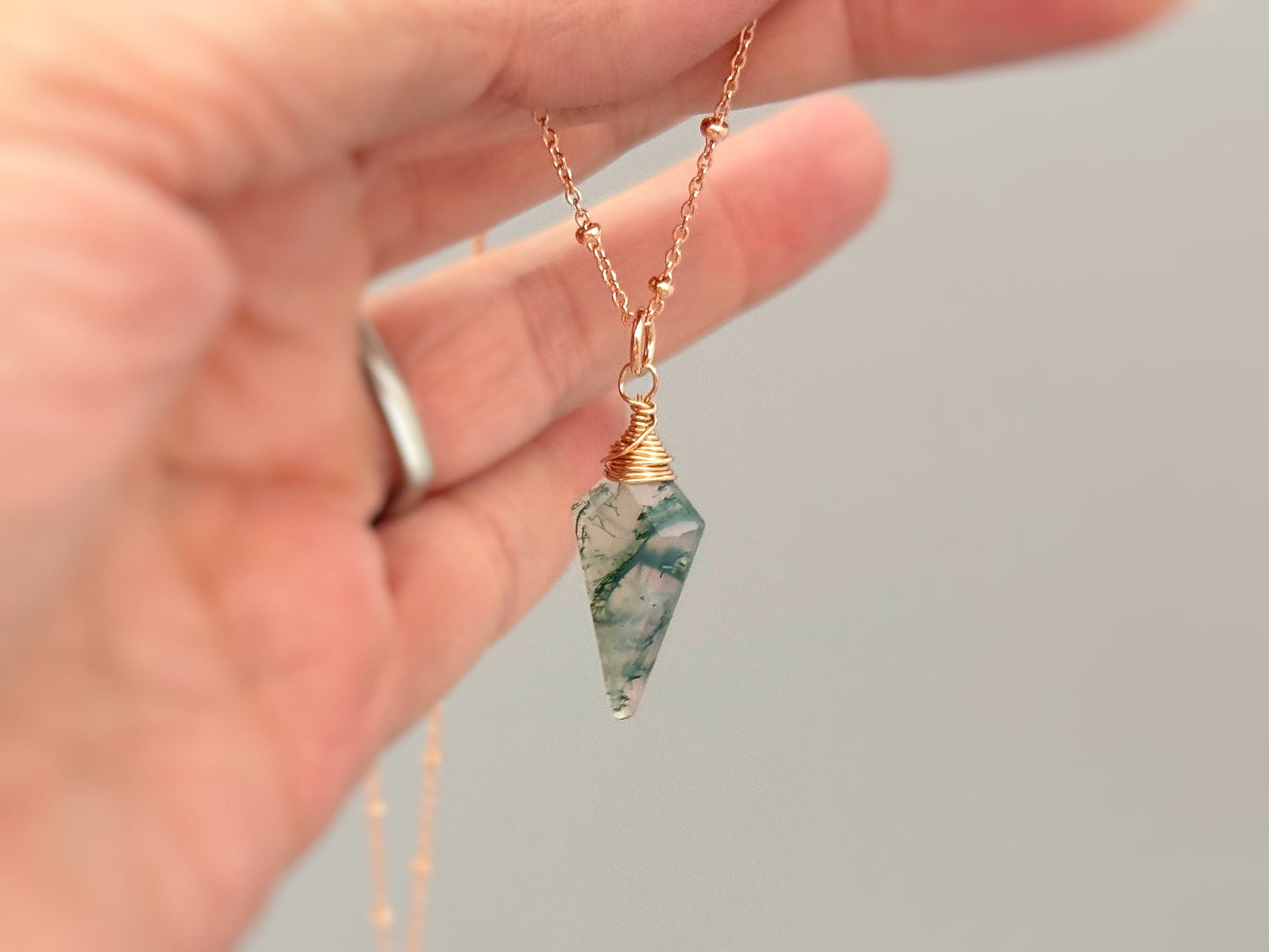 Boho  Sterling Silver & Gold Filled Solitaire Necklace