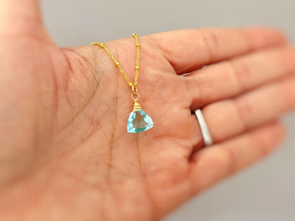 Handmade Sky Blue Topaz Briolette Necklace