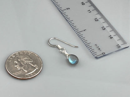 Delicate Labradorite Dangle Earrings - Handmade Teardrop Gemstone Earrings for Women