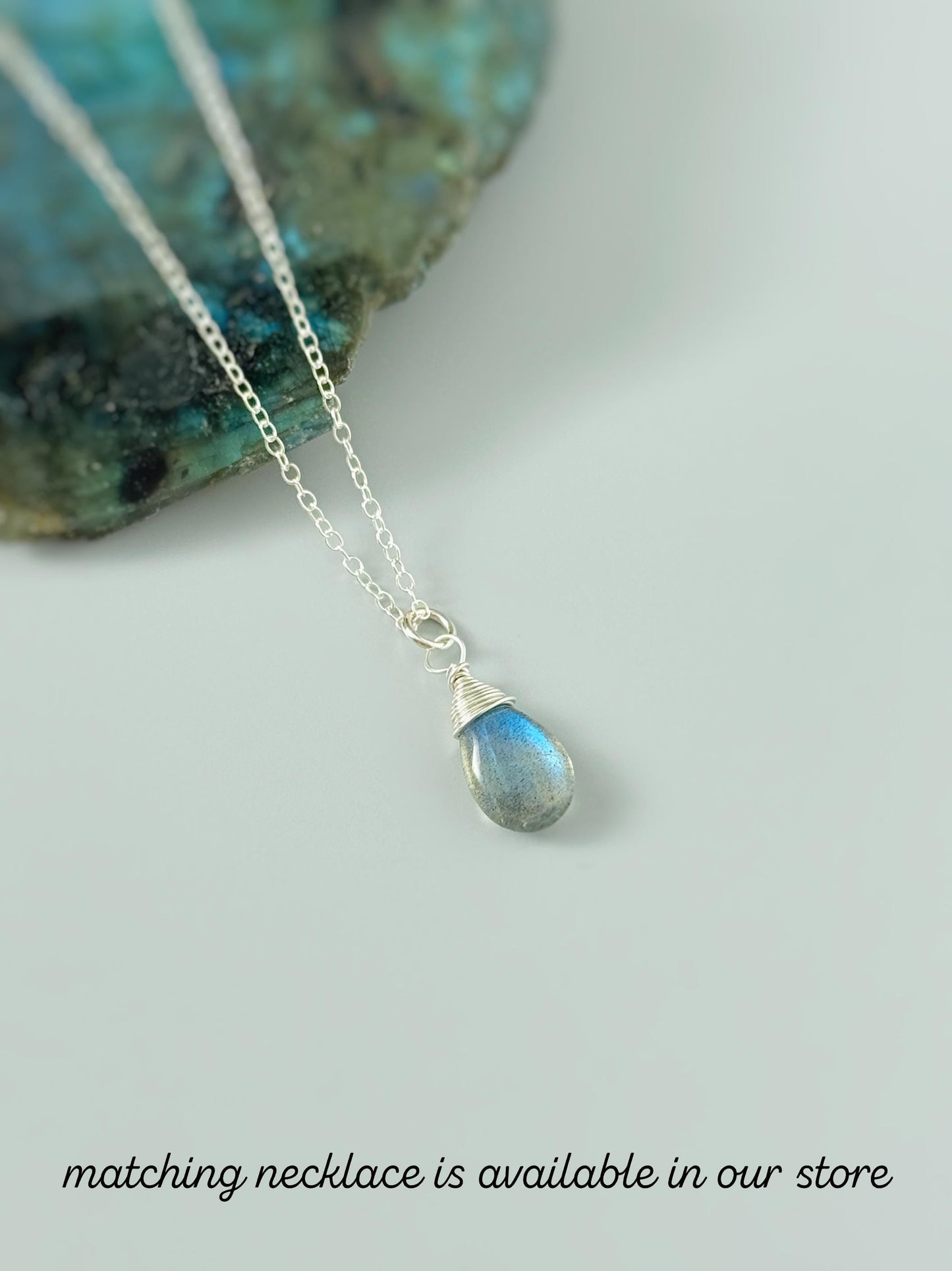 Delicate Labradorite Dangle Earrings - Handmade Teardrop Gemstone Earrings for Women
