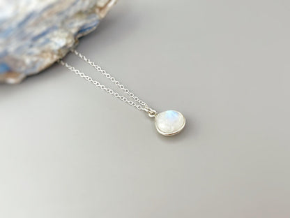 Dainty Sterling Silver Moonstone Necklace